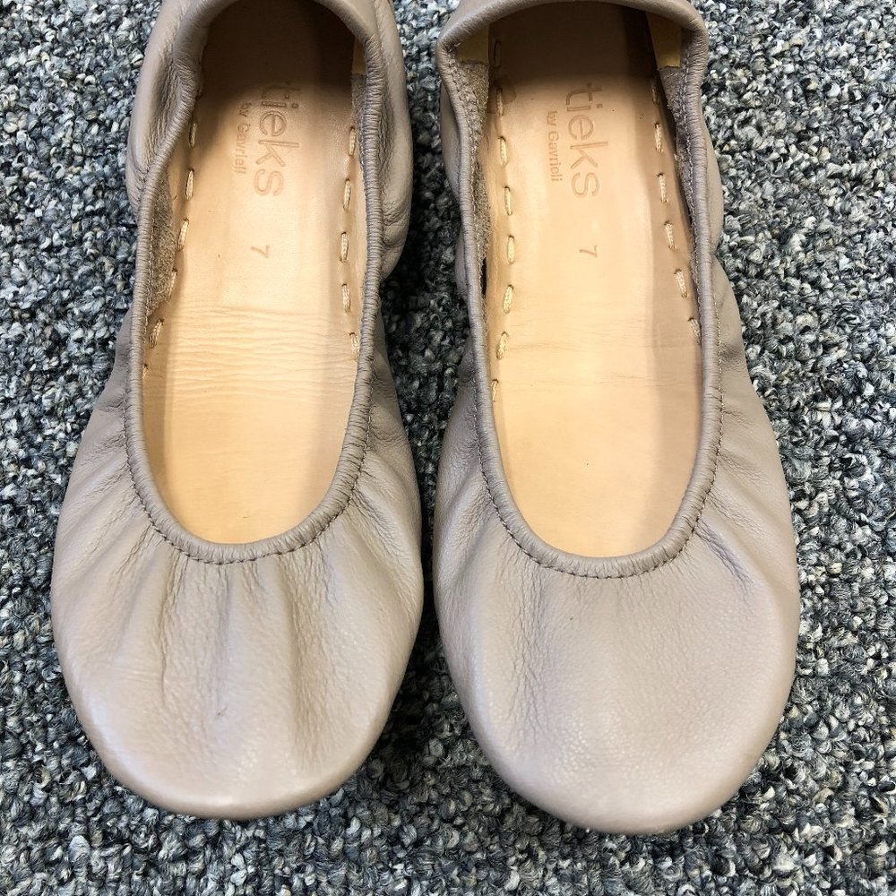 Tieks Tan Leather Ballet Flats